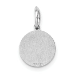925 Sterling Silver Rhodium-Plated Holy Communion Charm, Polished & Engravable