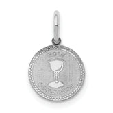 Sterling Silver Rhodium-plated Holy Communion Disc Charm
