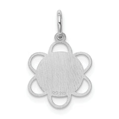 Sterling Silver Rhodium-Plated Holy Communion Charm with Polished Finish