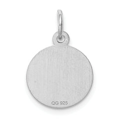 Sterling Silver Rhodium-Plated Holy Communion Charm with Polished Finish