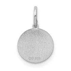 Sterling Silver Rhodium-Plated Baptism Charm with Polished Finish  Childrenâââ‰â¢s