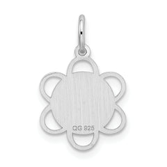 Sterling Silver Rhodium-Plated Graduation Disc Charm Elegant Gift Ready Design