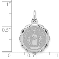 Sterling Silver Rhodium-Plated Graduation Charm Elegant Gift-Ready 925 Piece