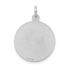 Sterling Silver Rhodium-Plated Graduation Charm with Elegant Polished Finish