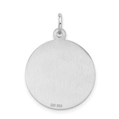 Sterling Silver 925 Rhodium-Plated Graduation Disc Charm Elegant Gift-Ready Design