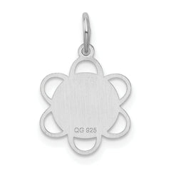 Sterling Silver Rhodium-Plated Sweet Sixteen Charm Polished Elegant Finish