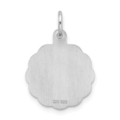 Sterling Silver Rhodium-Plated Sweet Sixteen Charm Polished Finish