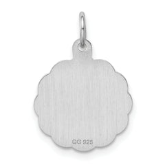 Sterling Silver 925 Rhodium-Plated Sweet Sixteen Charm with Polished Finish