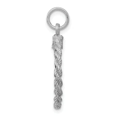 Sterling Silver 925 Sweet Sixteen Charm with Rhodium-Plated Polished Finish