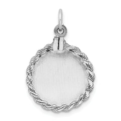 Sterling Silver 925 Sweet Sixteen Charm with Rhodium-Plated Polished Finish