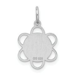 Sterling Silver Rhodium-Plated Happy Birthday Charm with Polished Finish