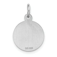 Sterling Silver Rhodium-Plated Happy Birthday Charm with Polished Finish
