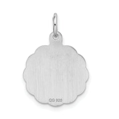 Sterling Silver Rhodium-Plated Happy Birthday Charm Polished 925 Elegant Gift