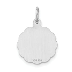 Sterling Silver 925 Rhodium-Plated Birthday Charm with Polished Finish