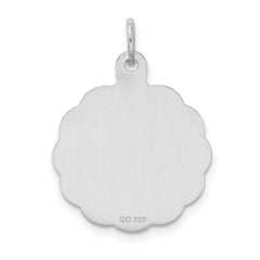 Sterling Silver Rhodium-Plated Happy Birthday Charm with Polished Finish Elegant Style