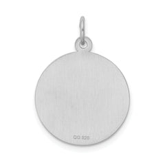 Sterling Silver Rhodium-Plated Birthday Charm with Polished Finish