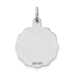 Sterling Silver 925 Rhodium-Plated It's a Girl Charm Polished Finish