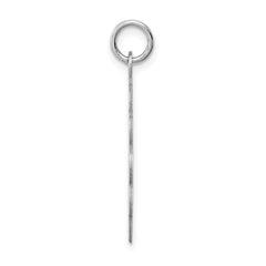 Sterling Silver 925 Stork Disc Charm Rhodium-Plated Polished Finish