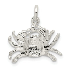 Sterling Silver 925 Crab Charm with Polished Finish and Anti-Tarnish