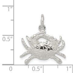 Sterling Silver 925 Crab Charm with Polished Finish and Anti-Tarnish