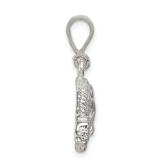 Sterling Silver Alligator Charm with Polished Anti-Tarnish Finish 925 Solid
