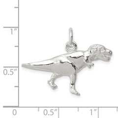 Sterling Silver 925 T-Rex Charm, Polished & Anti-Tarnish, Men's Solid Pendant