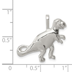 Sterling Silver T-Rex Pendant with Polished Anti-Tarnish Finish for Men