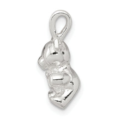 Sterling Silver 925 Teddy Bear Charm with Polished Anti-Tarnish Finish