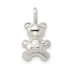 Sterling Silver 925 Teddy Bear Charm with Polished Anti-Tarnish Finish