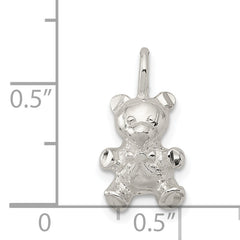 Sterling Silver 925 Teddy Bear Charm with Polished Anti-Tarnish Finish