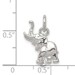 925 Sterling Silver Elephant Charm with Polished Anti-Tarnish Finish Solid & Elegant