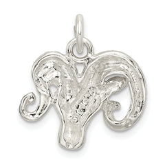 925 Sterling Silver Ram Charm with Polished Finish and Anti-Tarnish Coating