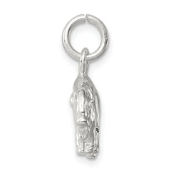 Sterling Silver 3D Buffalo Charm with Polished Anti-Tarnish Finish