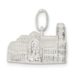 Sterling Silver 3D Westminster Abbey Charm Polished Finish
