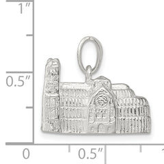 Sterling Silver 3D Westminster Abbey Charm Polished Finish