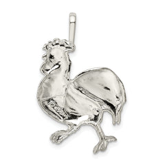 Sterling Silver 925 Rooster Charm with Polished Anti-Tarnish Finish