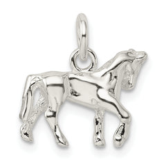 Sterling Silver 3D Horse Charm with Polished Anti-Tarnish Finish