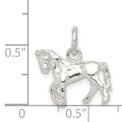 Sterling Silver 3D Horse Charm with Polished Anti-Tarnish Finish