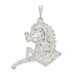 Sterling Silver 925 Horse Charm with Polished Finish for Men