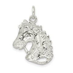 925 Sterling Silver Horse Charm with Polished Solid Design for Men