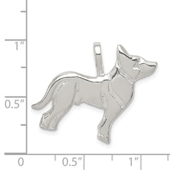 Sterling Silver 925 Dog Charm with Anti-Tarnish Solid Cast Design