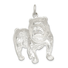 Sterling Silver 925 Bulldog Charm with Anti-Tarnish Solid Cast Design for Men