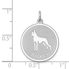 Sterling Silver Rhodium-Plated Boxer Charm with Engravable Back