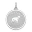 Sterling Silver Rhodium-plated Brittany Spaniel Disc Charm