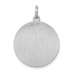 Sterling Silver 925 Cairn Terrier Charm with Rhodium-Plating and Engravable Back