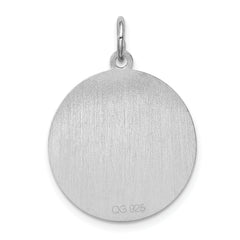 Sterling Silver 925 Rhodium-Plated Engravable Chow Disc Charm Elegant Finish