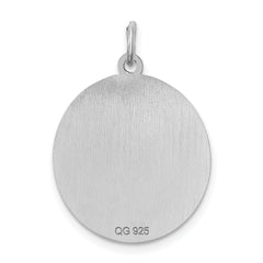 Sterling Silver Rhodium-Plated Collie Charm with Laser Detail Engravable