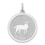 Sterling Silver Rhodium-plated Labrador Retrieve Disc Charm