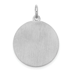 Sterling Silver Lhasa Apso Disc Charm, Rhodium-Plated, Engravable, 925