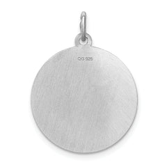 Sterling Silver 925 Miniature Pinscher Disc Charm with Rhodium Plating and Engravable Back